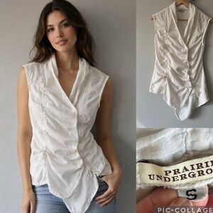 Prairie Underground Mothette Sleeveless Asymmetrical Blouse Organic Cotton Small